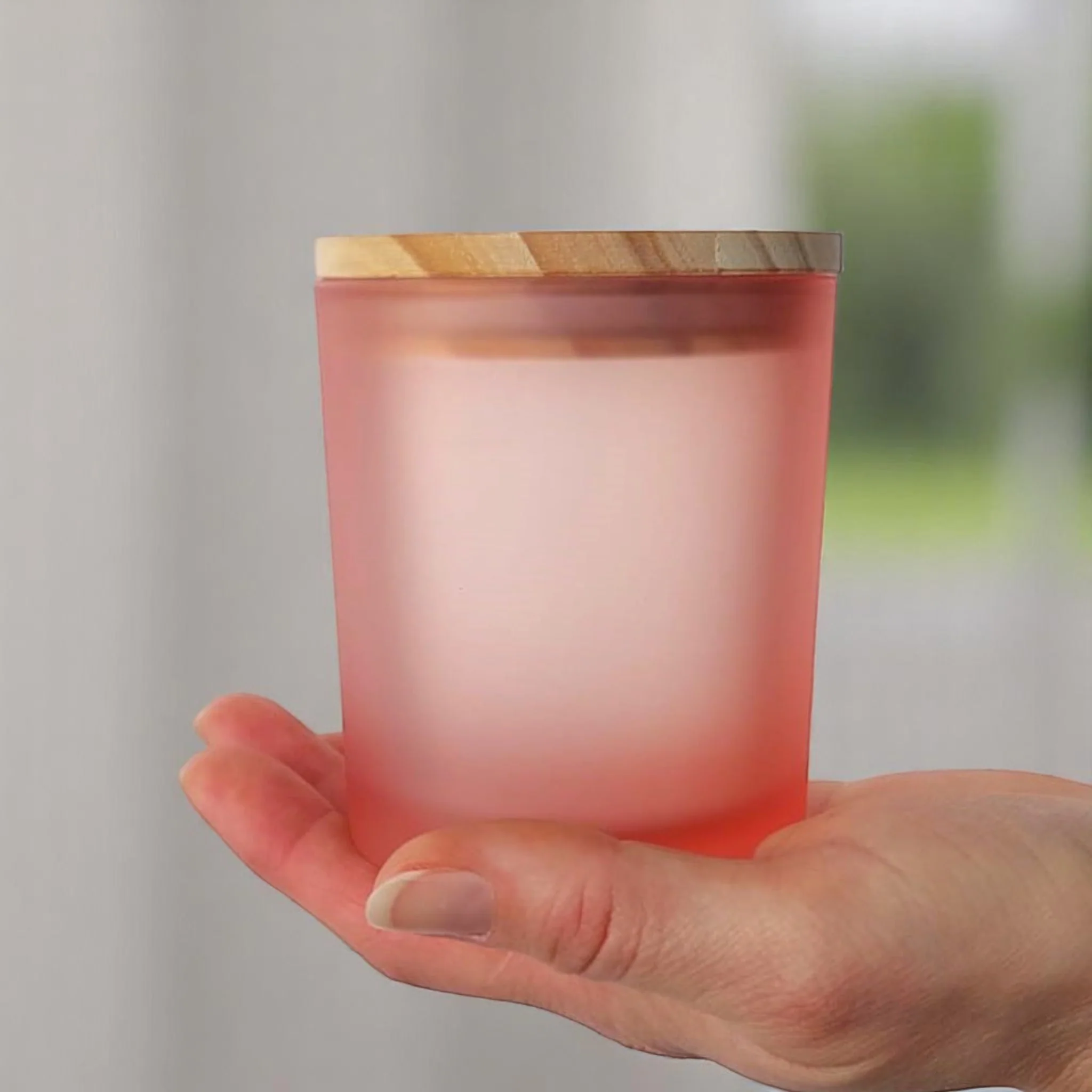 Bicchieri di vetro smerigliato con coperchio legno - Image 12