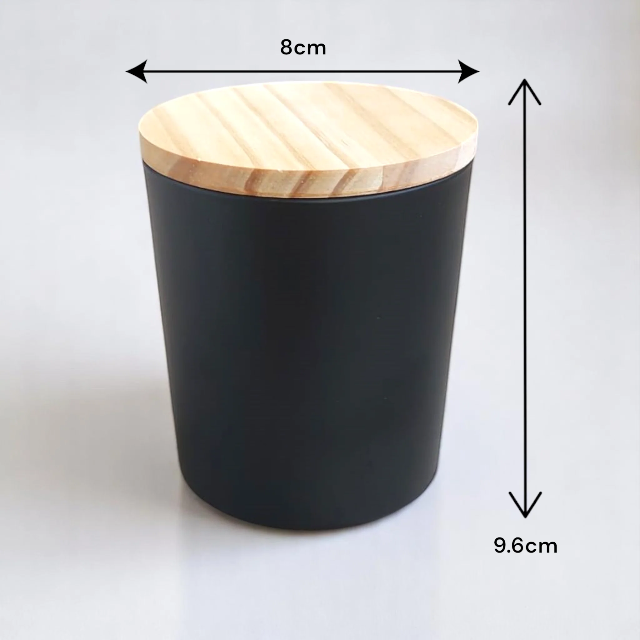 Bicchieri di vetro smerigliato con coperchio legno - Image 2