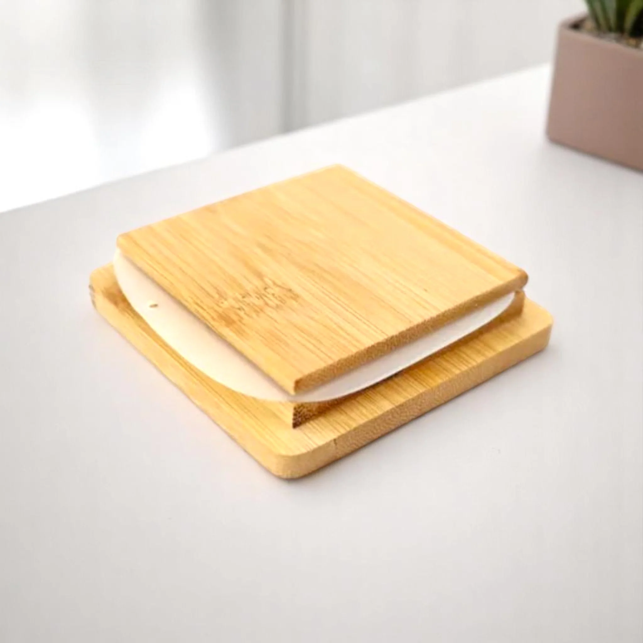 Bicchieri di vetro quadrati con coperchio bamboo - Image 5