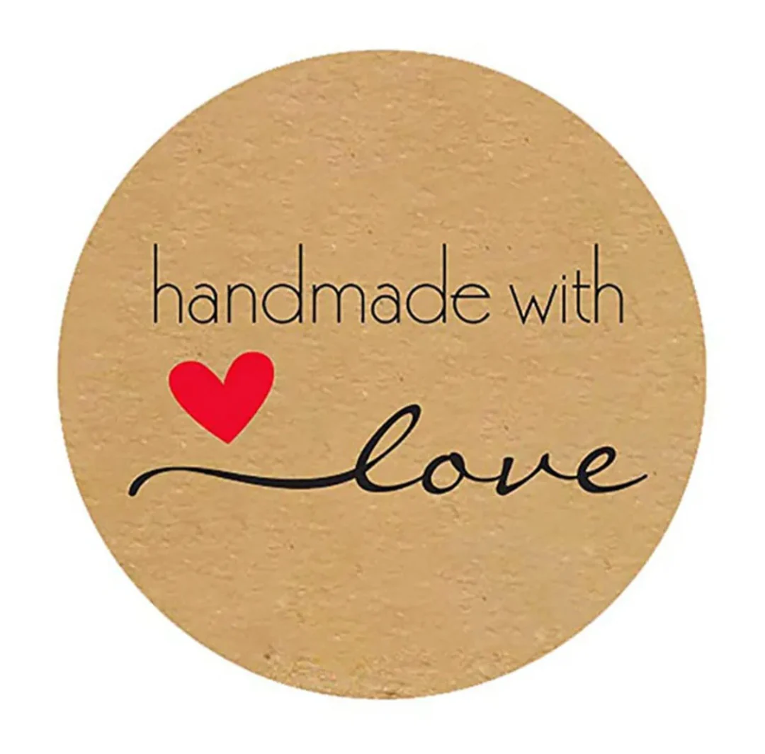 Etichette autoadesive per decorazione HANDMADE with love /500 adesivi - Image 3