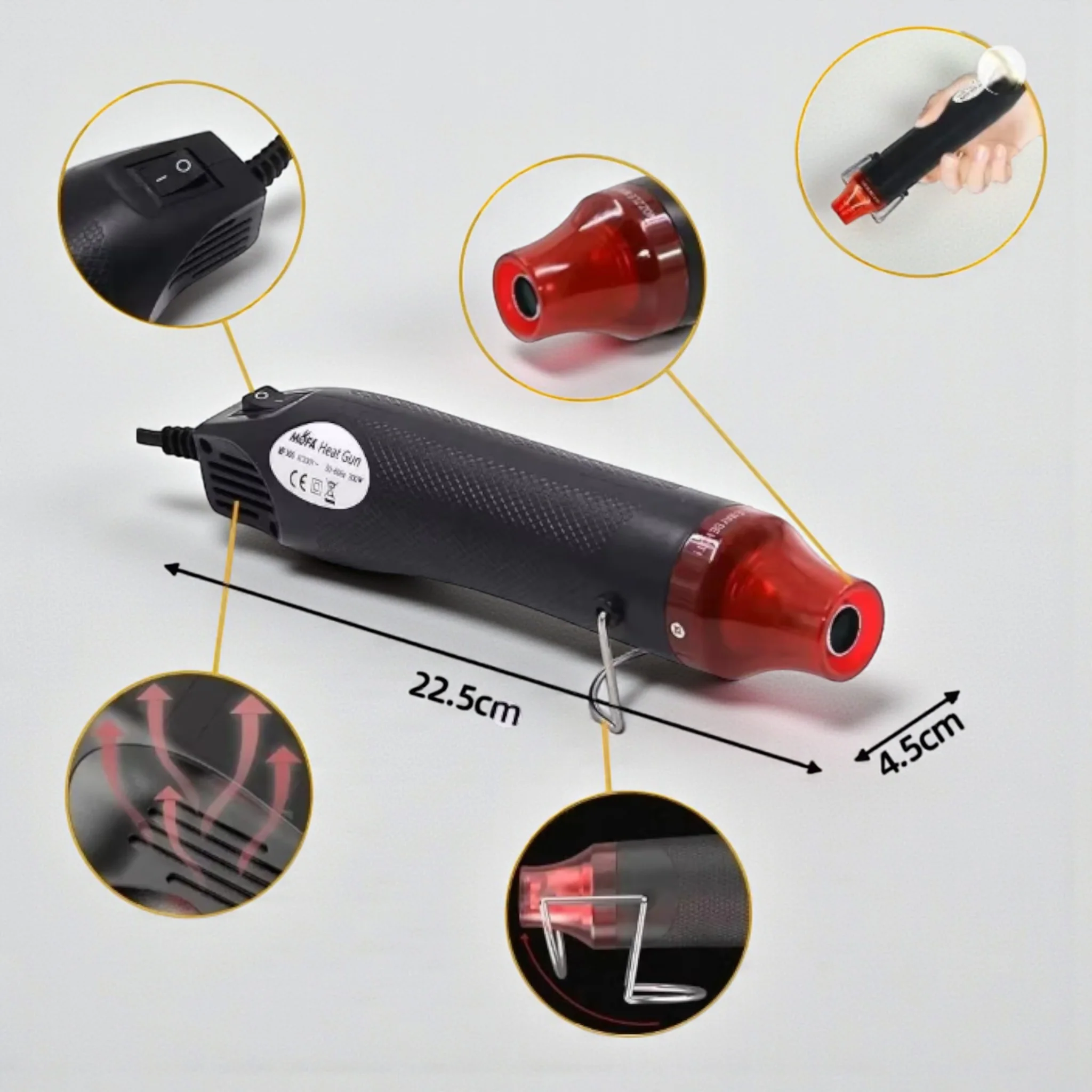 Pistola ad Aria Calda con Supporto Metallico – 300W - Image 2