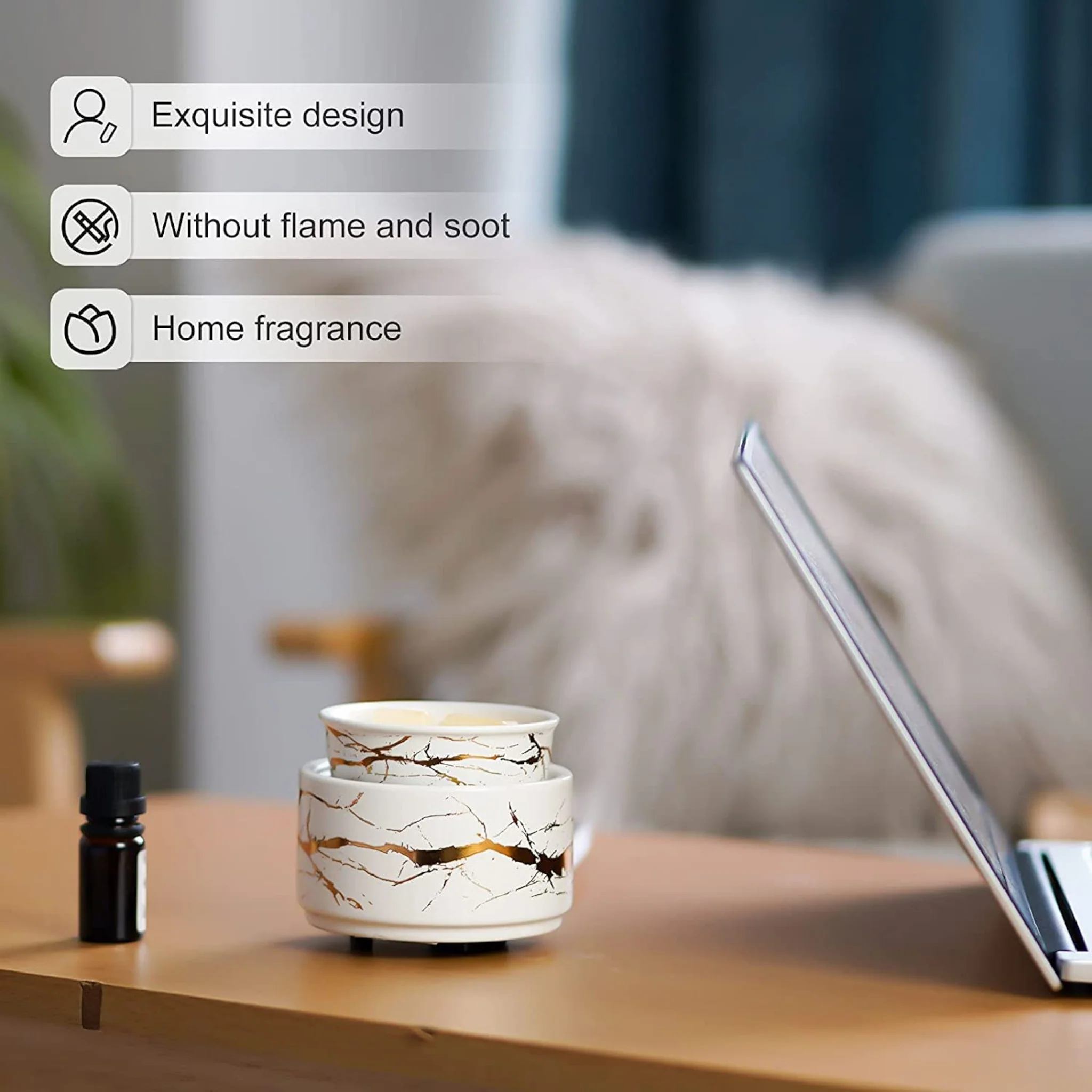 Brucia Essenze Elettrico Multifunzione in Ceramica – Profumo & Design in 2 in 1 - Image 5