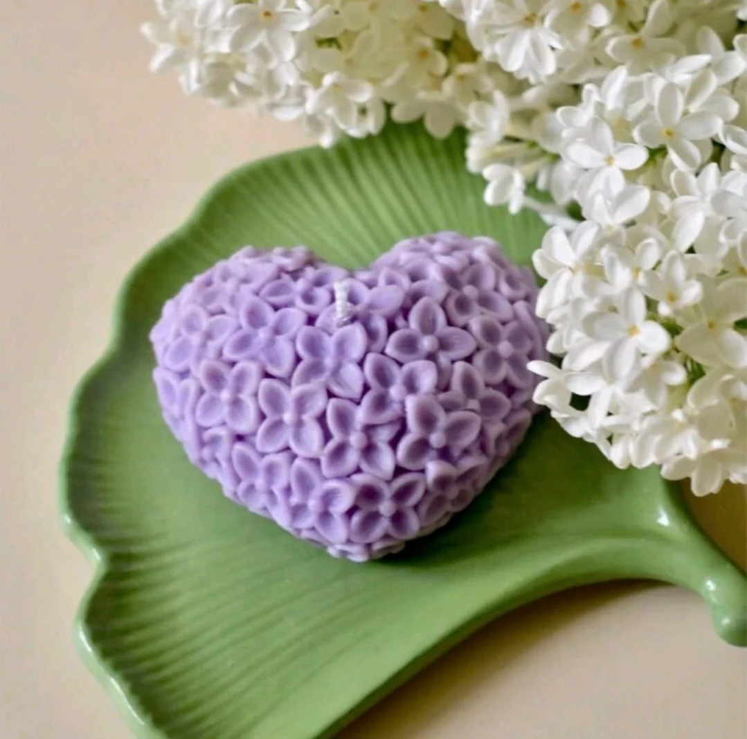 Stampo in silicone Cuore con decorazioni Floreali - Image 3