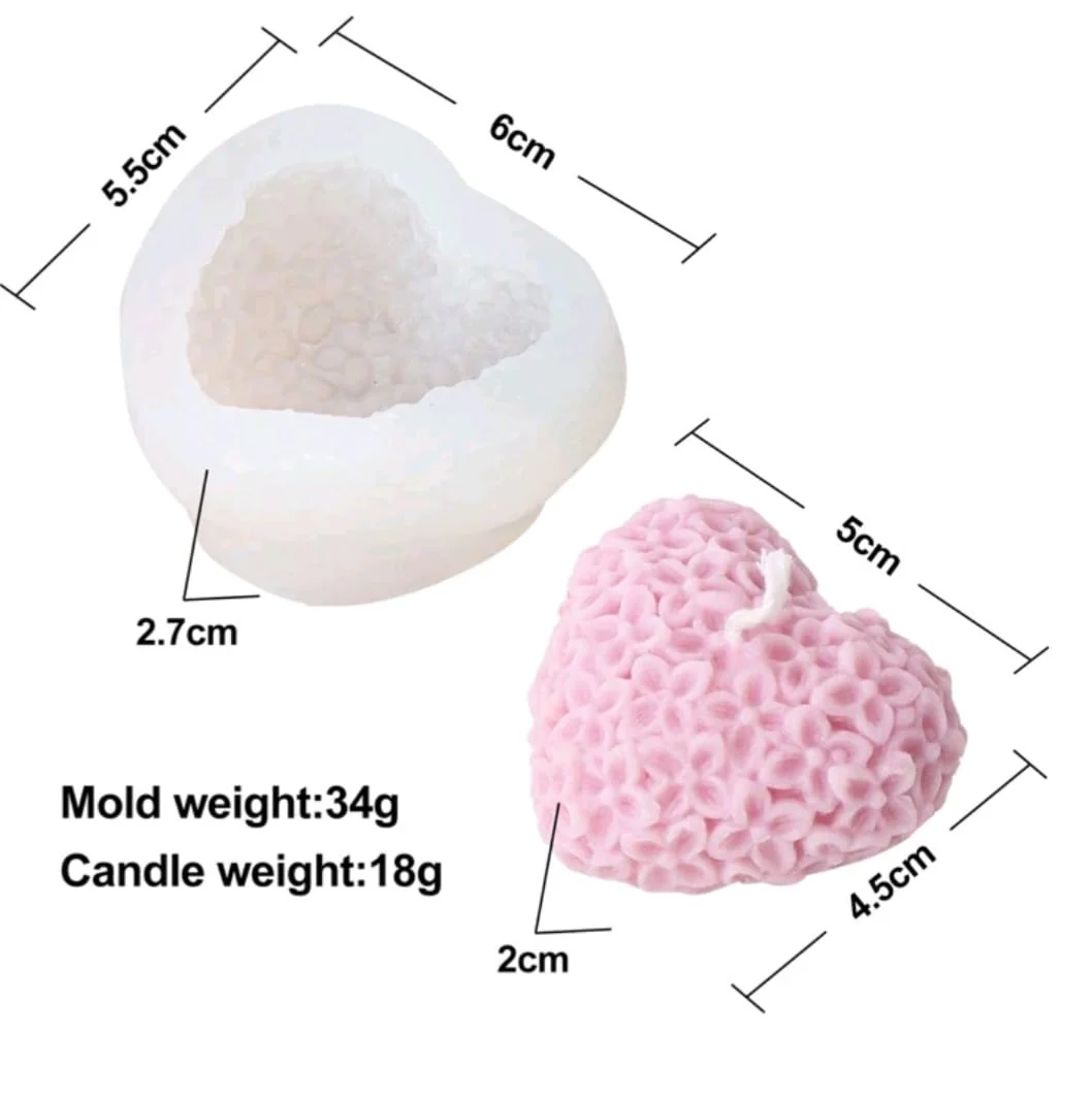 Stampo in silicone Cuore con decorazioni Floreali - Image 4