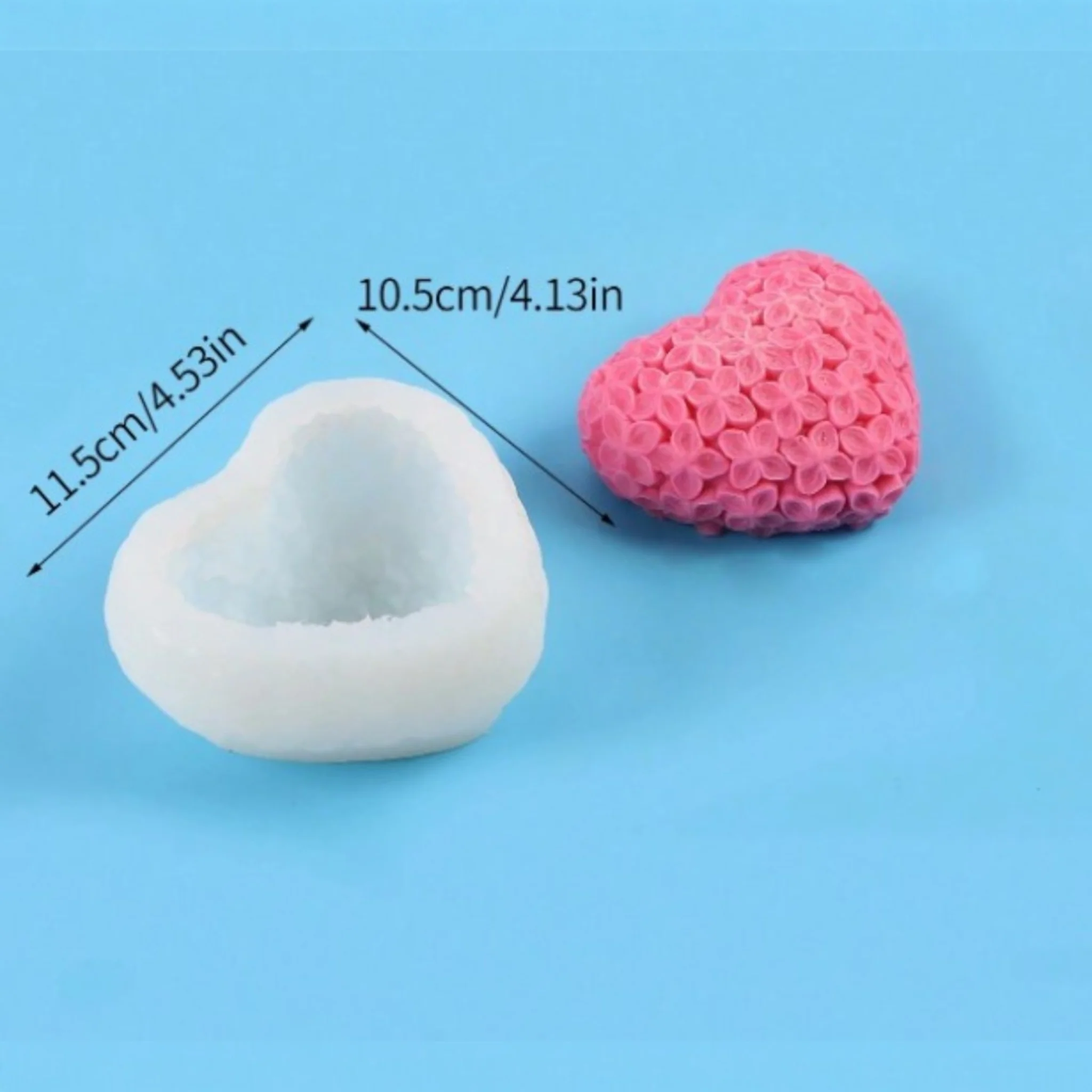Stampo in silicone Cuore con decorazioni Floreali - Image 6