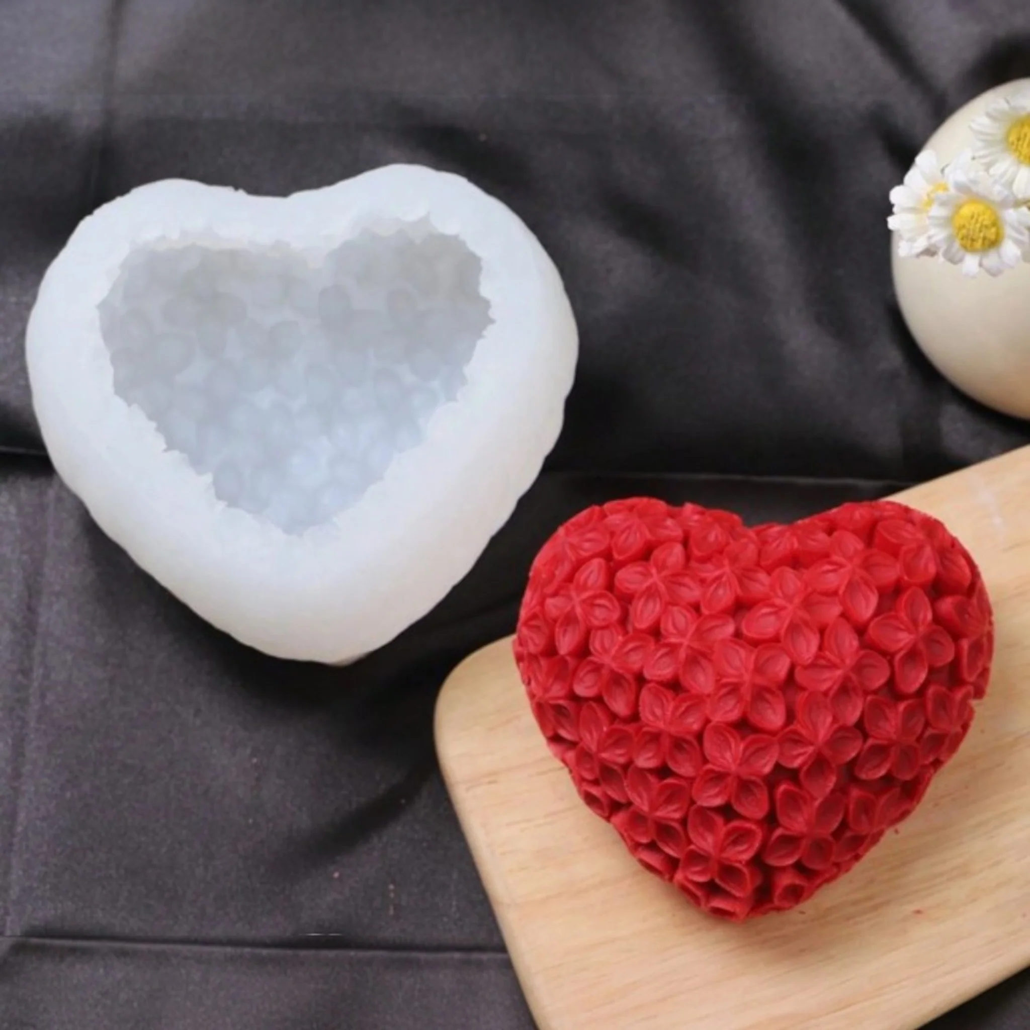 Stampo in silicone Cuore con decorazioni Floreali - Image 7