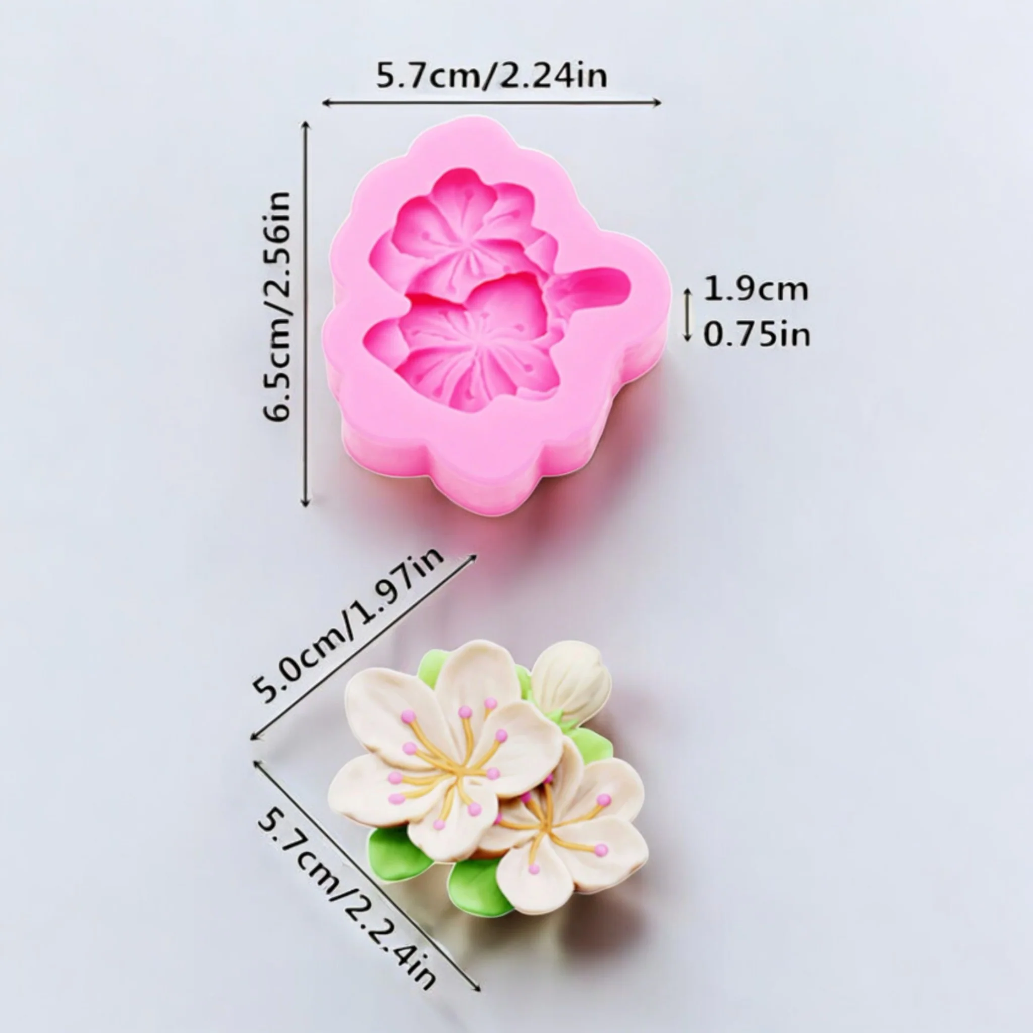 Stampo in silicone Fiori di pesco - Image 2