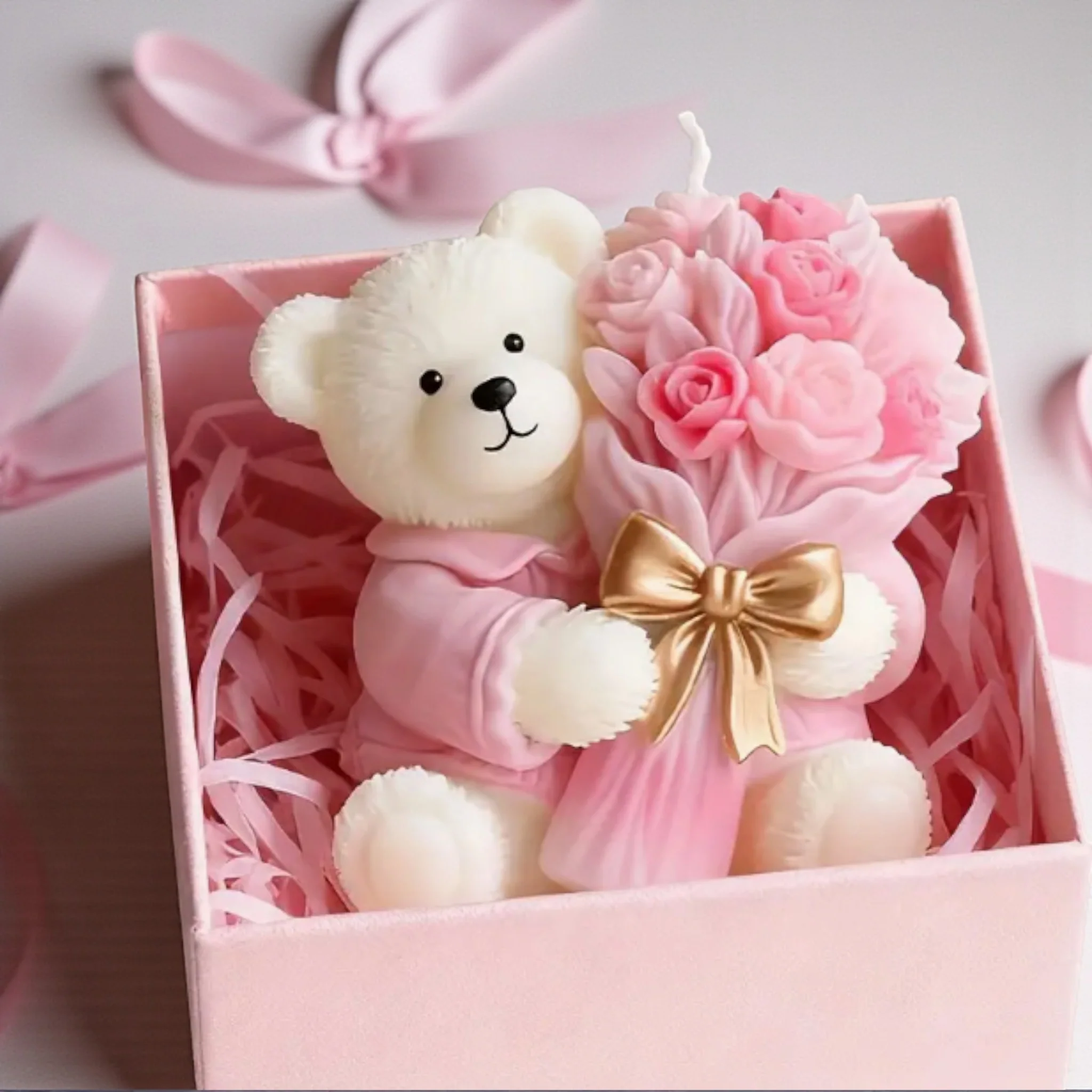 Stampo in silicone Orso Peluche con fiori - Image 3