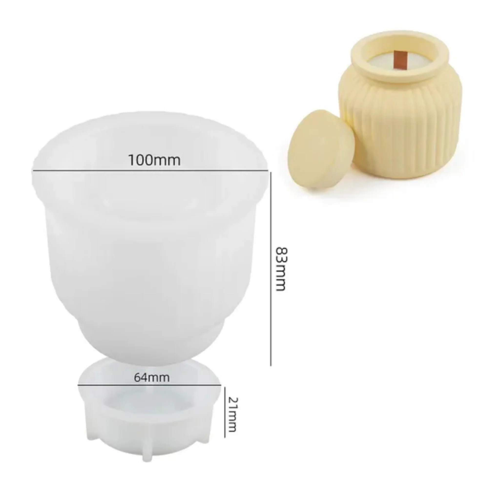 Stampo in silicone Vaso decorato con coperchio - Image 3