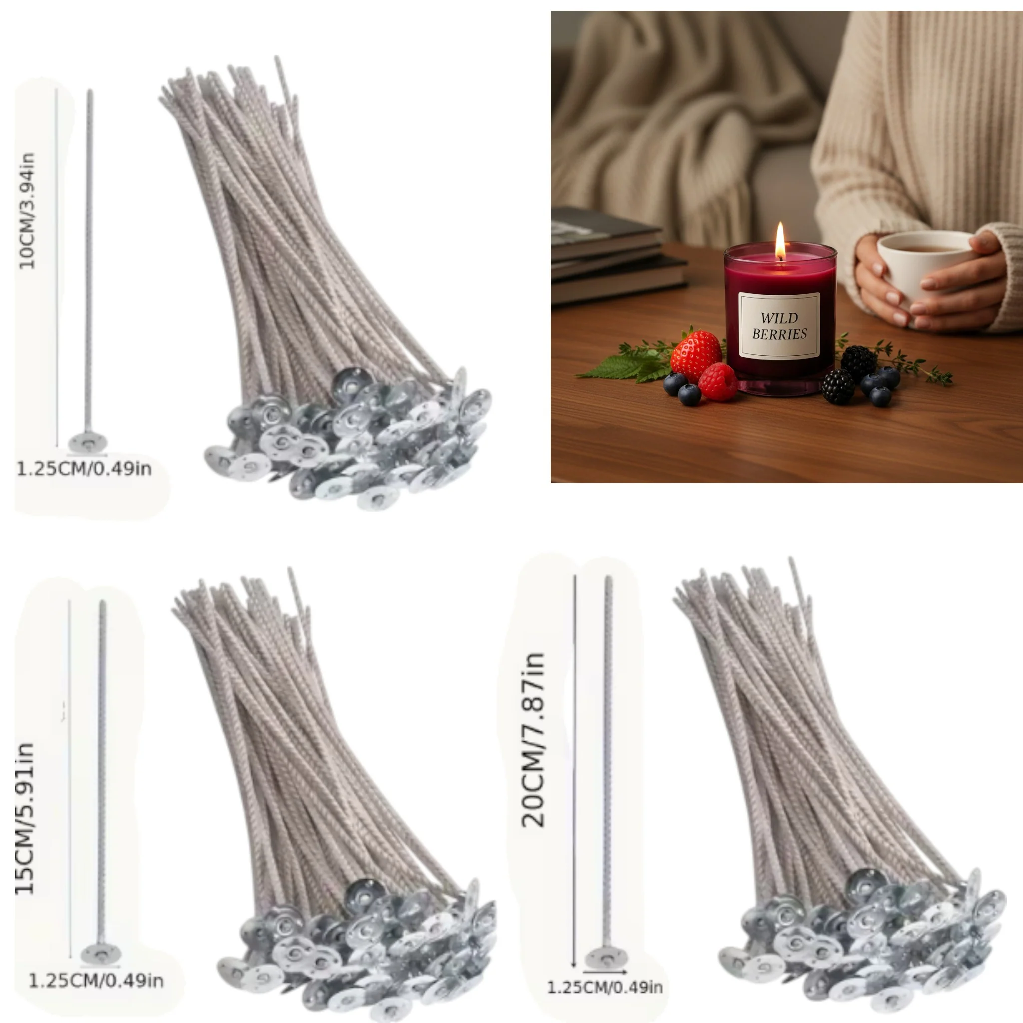 Stoppini per Candele in Puro Cotone h 20cm - Image 5
